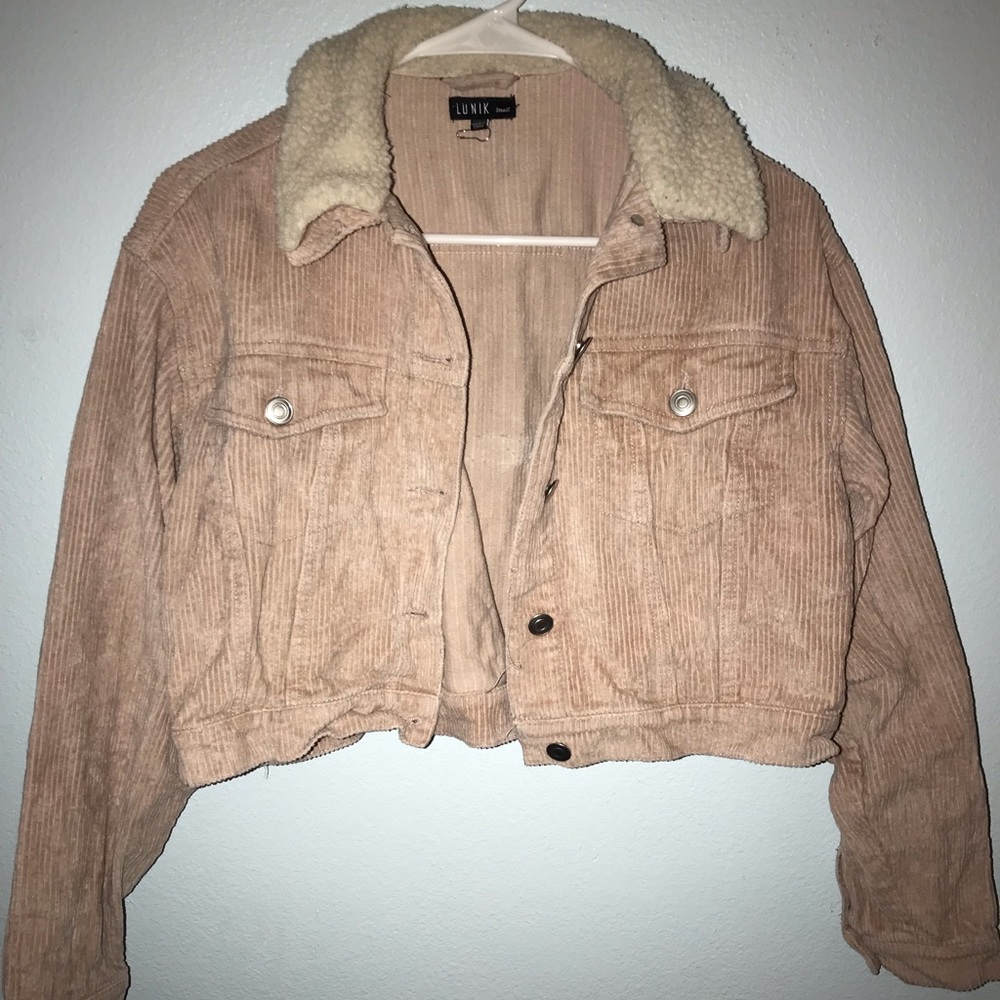 Pink Corduroy Crop Jacket